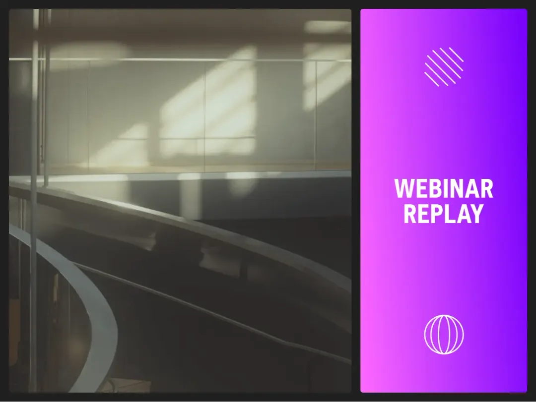 Promotional image for a webinar with experts discussing daylight performance of electrochromic glass.